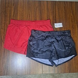 Athletic Works Red and Black Women's Athletic Shorts